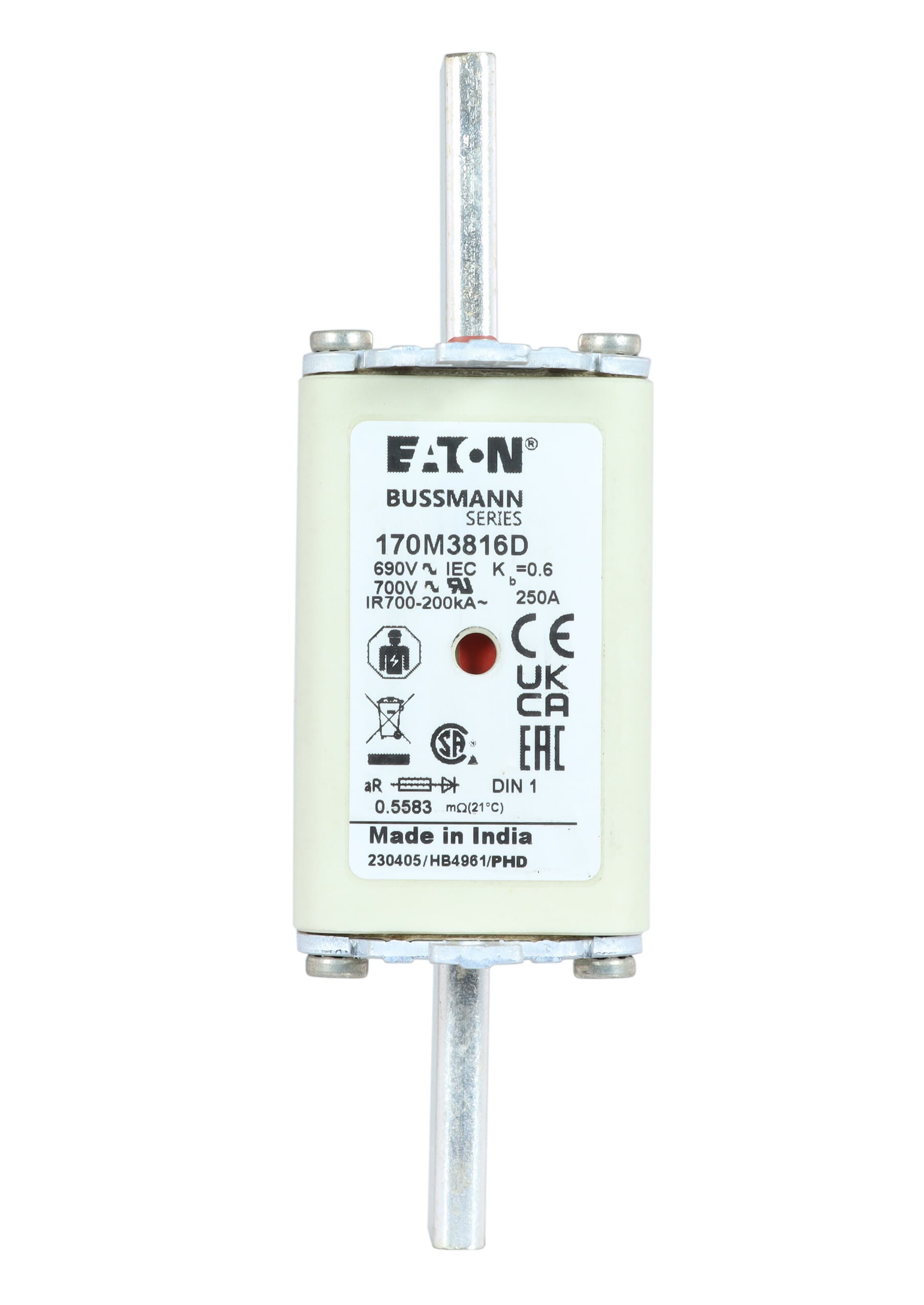 170M3816D | Eaton Bussmann series high speed square body fuse | Eaton